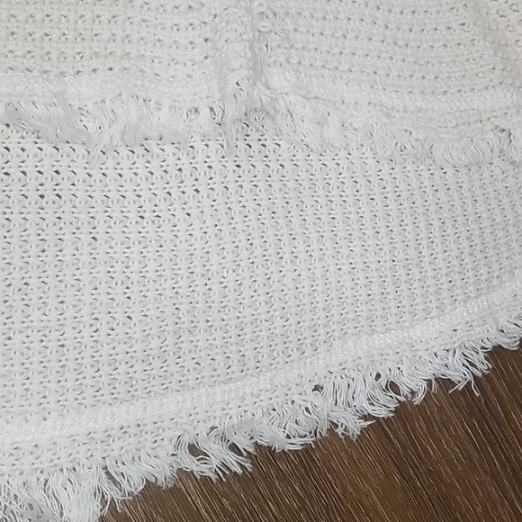 Free People Cream Cold Shoulder Sweater, Size XS - Picture 5 of 7